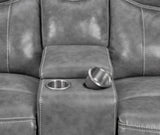 Conrad 2-piece Upholstered Padded Arm Motion Sofa Set Grey - Tampa Furniture Outlet