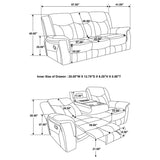 Conrad 2-piece Upholstered Padded Arm Motion Sofa Set Grey - Tampa Furniture Outlet