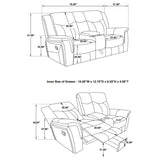 Conrad 2-piece Upholstered Padded Arm Motion Sofa Set Grey - Tampa Furniture Outlet