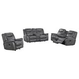 Conrad 3-piece Upholstered Padded Arm Motion Sofa Set Grey - Tampa Furniture Outlet