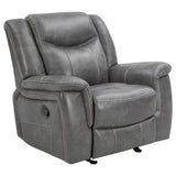Conrad 3-piece Upholstered Padded Arm Motion Sofa Set Grey - Tampa Furniture Outlet