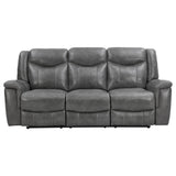 Conrad Upholstered Padded Arm Motion Sofa Grey - Tampa Furniture Outlet