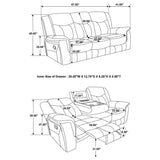Conrad Upholstered Padded Arm Motion Sofa Grey - Tampa Furniture Outlet