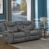 Conrad Upholstered Padded Arm Glider Loveseat Grey - Tampa Furniture Outlet