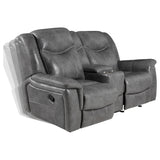 Conrad Upholstered Padded Arm Glider Loveseat Grey - Tampa Furniture Outlet