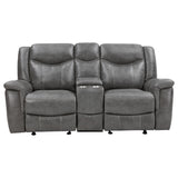 Conrad Upholstered Padded Arm Glider Loveseat Grey - Tampa Furniture Outlet