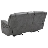 Conrad Upholstered Padded Arm Glider Loveseat Grey - Tampa Furniture Outlet