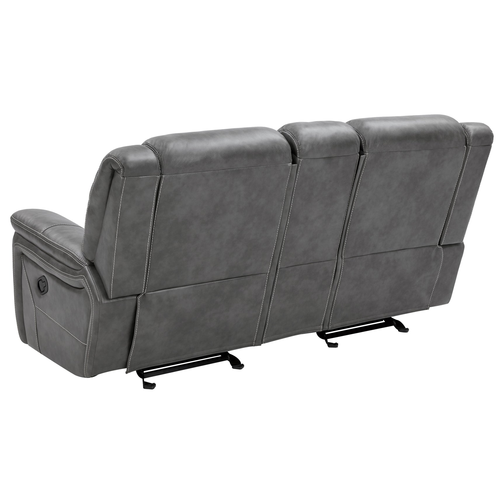 Conrad Upholstered Padded Arm Glider Loveseat Grey - Tampa Furniture Outlet