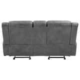 Conrad Upholstered Padded Arm Glider Loveseat Grey - Tampa Furniture Outlet