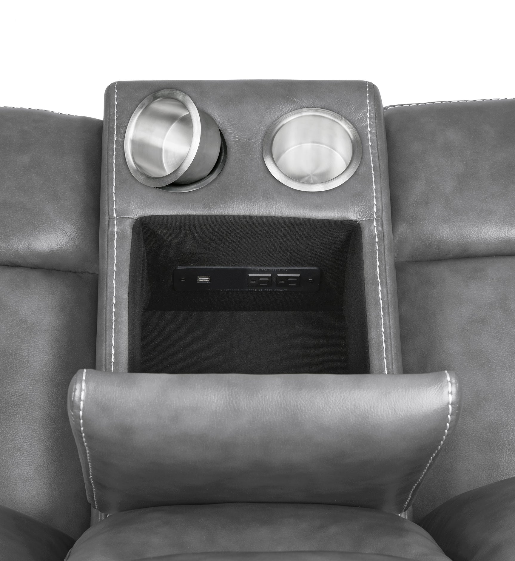 Conrad Upholstered Padded Arm Glider Loveseat Grey - Tampa Furniture Outlet