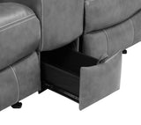 Conrad Upholstered Padded Arm Glider Loveseat Grey - Tampa Furniture Outlet