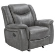 Tampa Furniture Outlet - Coaster - Conrad Upholstered Padded Arm Glider Recliner Grey - 650356