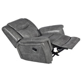 Conrad Upholstered Padded Arm Glider Recliner Grey - Tampa Furniture Outlet