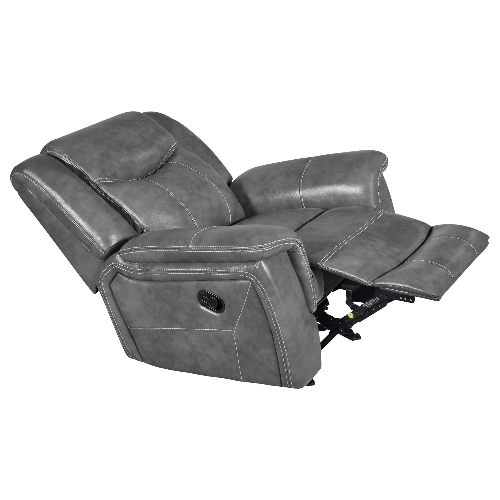 Conrad Upholstered Padded Arm Glider Recliner Grey - Tampa Furniture Outlet