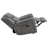 Conrad Upholstered Padded Arm Glider Recliner Grey - Tampa Furniture Outlet