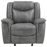 Conrad Upholstered Padded Arm Glider Recliner Grey - Tampa Furniture Outlet
