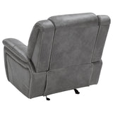 Conrad Upholstered Padded Arm Glider Recliner Grey - Tampa Furniture Outlet
