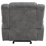 Conrad Upholstered Padded Arm Glider Recliner Grey - Tampa Furniture Outlet