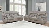 Tampa Furniture Outlet - Coaster - Greer 2-piece Upholstered Reclining Sofa Set Taupe - 651351-S2