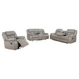 Greer 3-piece Upholstered Reclining Sofa Set Taupe - Tampa Furniture Outlet