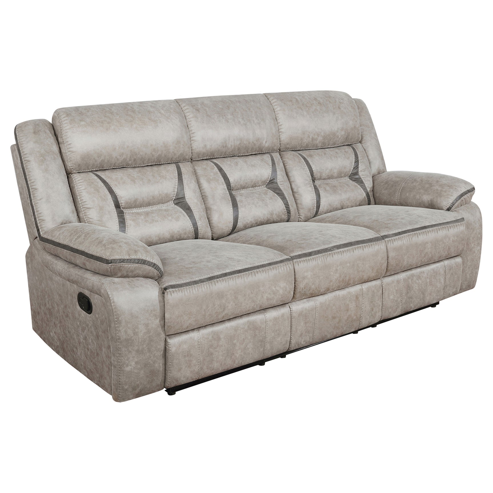 Greer 3-piece Upholstered Reclining Sofa Set Taupe - Tampa Furniture Outlet