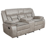 Greer 3-piece Upholstered Reclining Sofa Set Taupe - Tampa Furniture Outlet