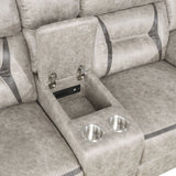 Greer 3-piece Upholstered Reclining Sofa Set Taupe - Tampa Furniture Outlet