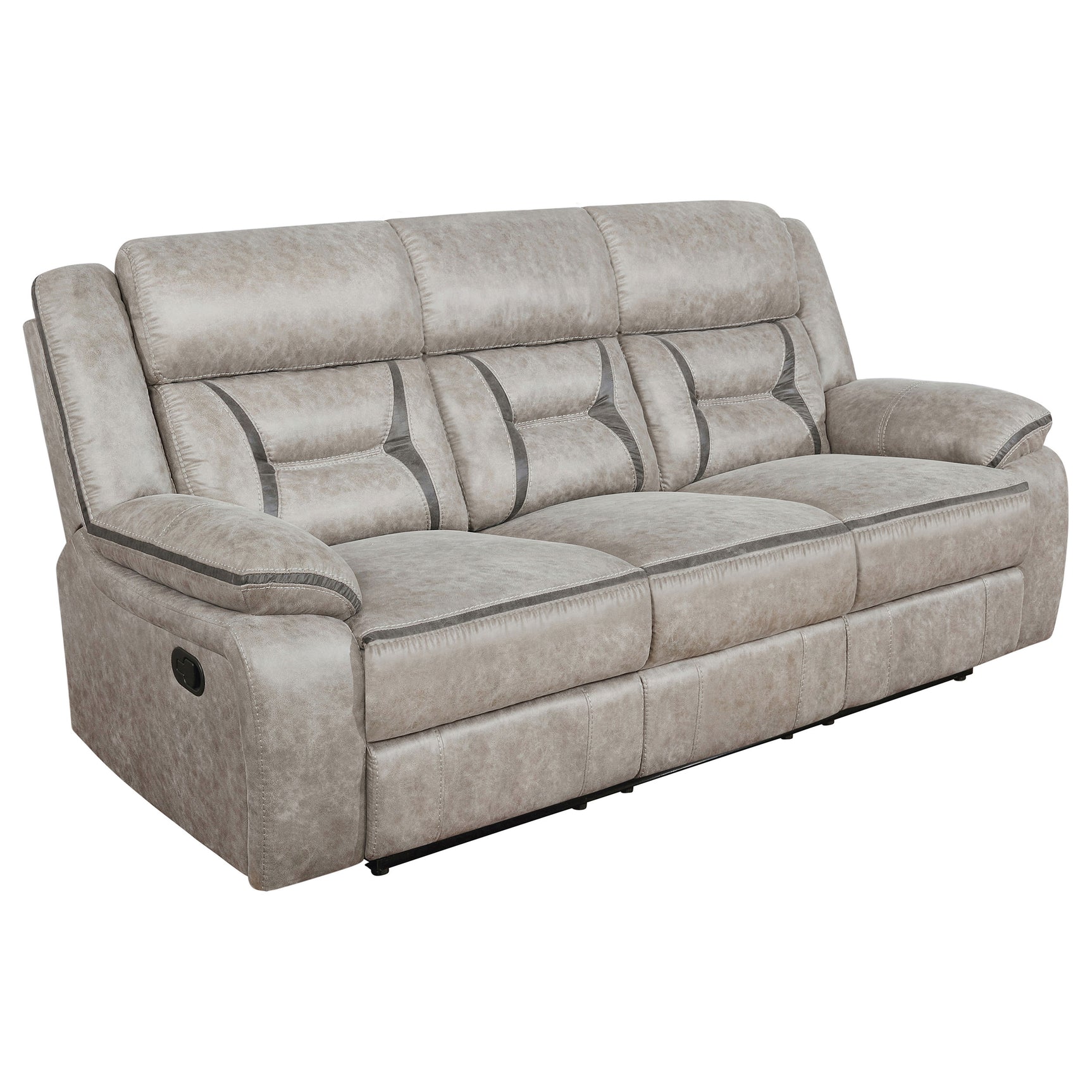 Greer Upholstered Motion Reclining Sofa Taupe - Tampa Furniture Outlet