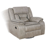 Greer Upholstered Swivel Glider Recliner Chair Taupe - Tampa Furniture Outlet