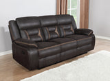 Greer Upholstered Motion Reclining Sofa Brown - Tampa Furniture Outlet