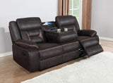 Greer Upholstered Motion Reclining Sofa Brown - Tampa Furniture Outlet