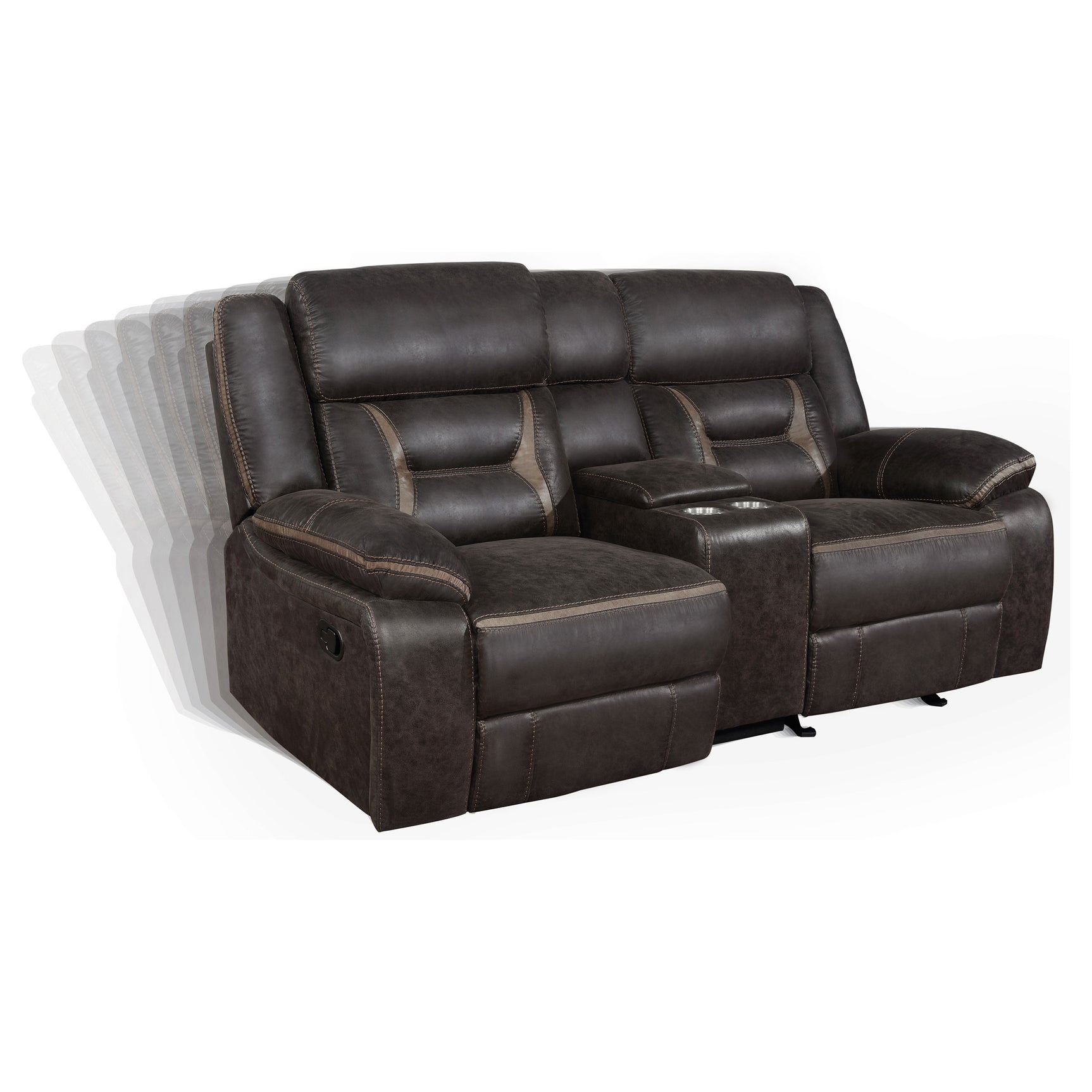 Greer Upholstered Motion Reclining Loveseat Brown - Tampa Furniture Outlet