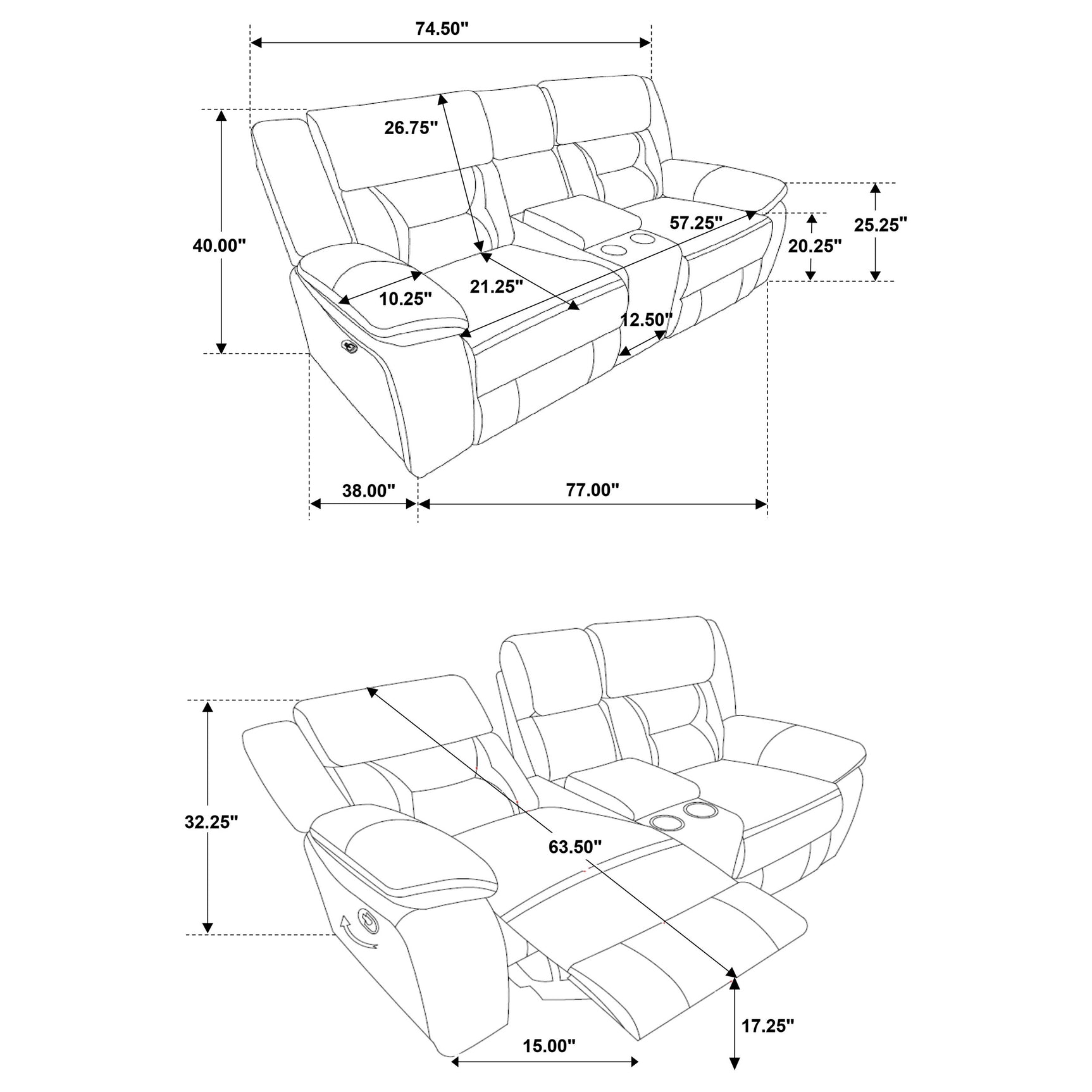 Greer Upholstered Motion Reclining Loveseat Brown - Tampa Furniture Outlet