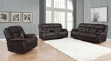 Greer Upholstered Motion Reclining Loveseat Brown - Tampa Furniture Outlet