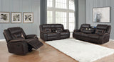 Greer Upholstered Motion Reclining Loveseat Brown - Tampa Furniture Outlet