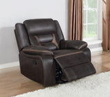Greer Upholstered Swivel Glider Recliner Chair Brown - Tampa Furniture Outlet