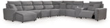 Tampa Furniture Outlet - Ashley Furniture - ModMax II Sectional - 8-Piece Power Reclining Sectional with Console / Salt and Pepper - 65906S47
