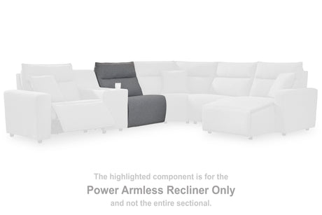 Tampa Furniture Outlet - Ashley Furniture - ModMax II Sectional - PWR Armless REC w/ADJ Headrest / Salt and Pepper - 6590631
