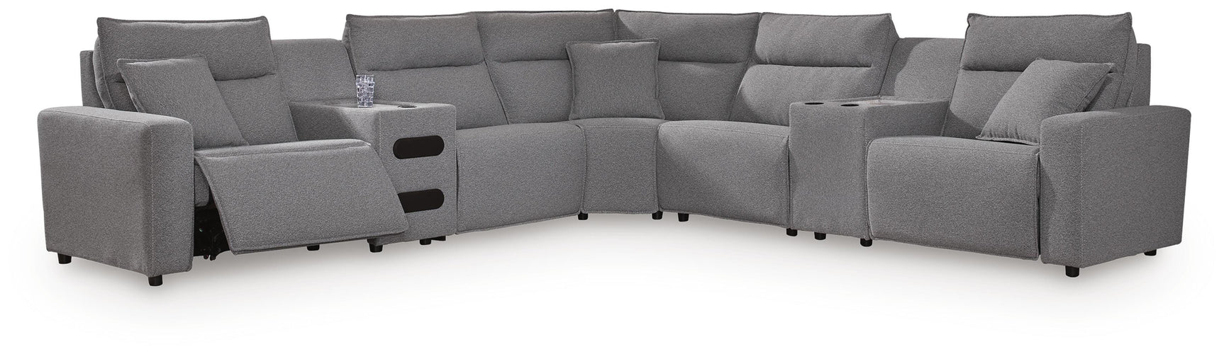 Tampa Furniture Outlet - Ashley Furniture - Modmax II 7-Piece Power Reclining Sectional with Audio Consoles - 7-Piece Power Reclining Sectional with Audio Consoles - 65906S48