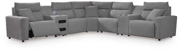 Tampa Furniture Outlet - Ashley Furniture - Modmax II 7-Piece Power Reclining Sectional with Audio Consoles - 7-Piece Power Reclining Sectional with Audio Consoles - 65906S48