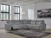 Tampa Furniture Outlet - Ashley Furniture - ModMax II Sectional - 5-Piece Power Reclining Sectional / Salt and Pepper - 65906S8