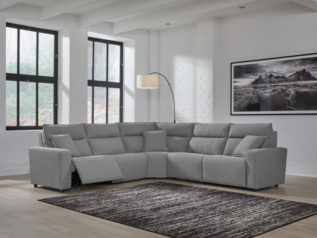 Tampa Furniture Outlet - Ashley Furniture - ModMax II Sectional - 5-Piece Power Reclining Sectional / Salt and Pepper - 65906S8