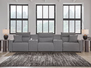 Tampa Furniture Outlet - Ashley Furniture - ModMax II Sectional - 5-Piece Power Reclining Sectional with Consoles / Salt and Pepper - 65906S14