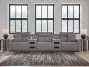 Tampa Furniture Outlet - Ashley Furniture - ModMax II Sectional - 5-Piece Power Reclining Sectional with Audio Consoles / Salt and Pepper - 65906S13