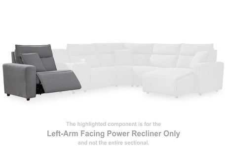 Tampa Furniture Outlet - Ashley Furniture - ModMax II Sectional - LAF Zero Wall Power Recliner / Salt and Pepper - 6590658