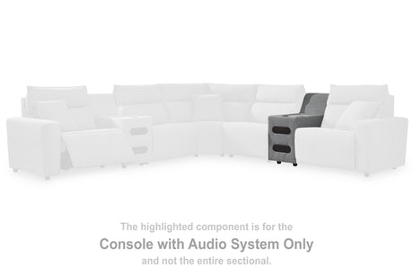 Tampa Furniture Outlet - Ashley Furniture - ModMax II Sectional - Console with Audio System / Salt and Pepper - 6590660