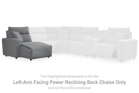 Tampa Furniture Outlet - Ashley Furniture - ModMax II Sectional - LAF Press Back Power Chaise / Salt and Pepper - 6590679