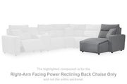 Tampa Furniture Outlet - Ashley Furniture - ModMax II Sectional - RAF Press Back Power Chaise / Salt and Pepper - 6590697