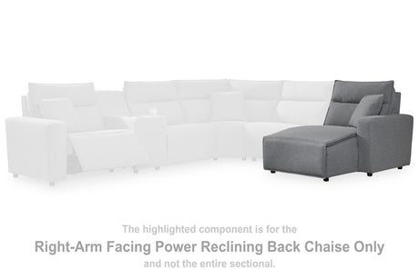 Tampa Furniture Outlet - Ashley Furniture - ModMax II Sectional - RAF Press Back Power Chaise / Salt and Pepper - 6590697