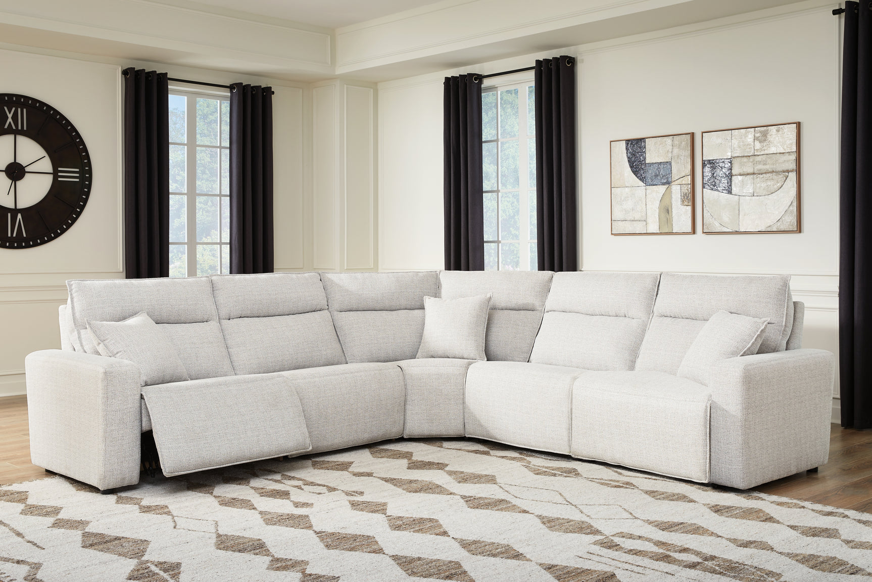 Tampa Furniture Outlet - Ashley Furniture - ModMax II Sectional - 5-Piece Power Reclining Sectional / Stone - 65907S8